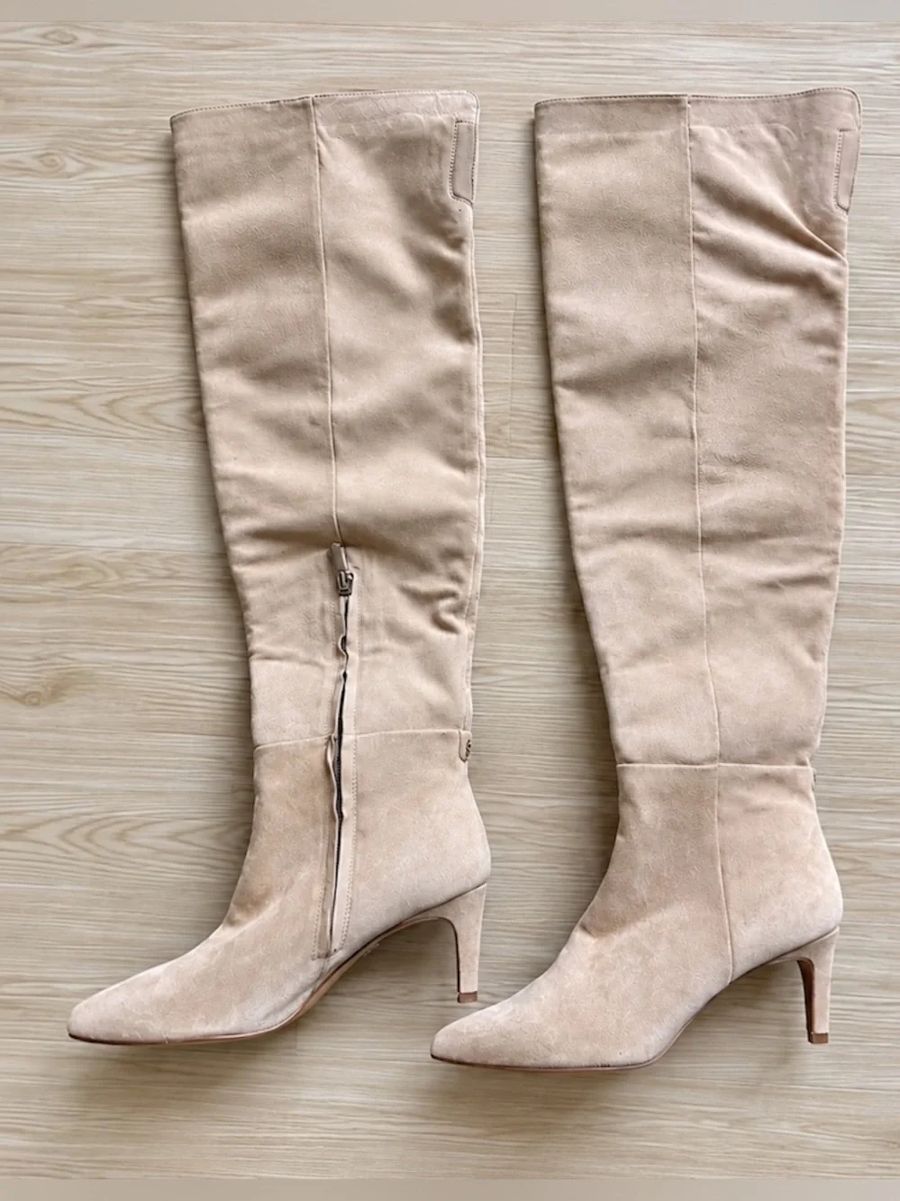 Sam Edelman Ursula Warm Oat Suede Knee High Boots Size 7.5